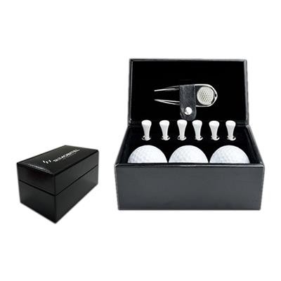 Picture of GOLF GIFT SET W & LEATHER BOX