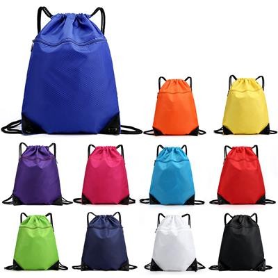 Picture of COMPACT OXFORD DRAWSTRING BACKPACK RUCKSACK with Zipper Pocket