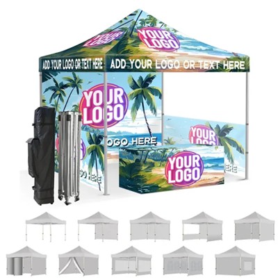 Picture of ALUMINUM FRAME POP UP TENT W & FULL REAR & 2 HALF SIDE WALL
