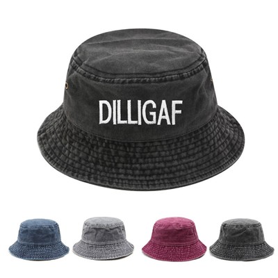 Picture of VINTAGE WASHED COTTON BUCKET HAT-EMBROIDERED