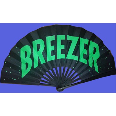 Picture of 13-INCH GLOW-IN-THE-DARK SANDALWOOD RIBS SILK FOLDING FAN