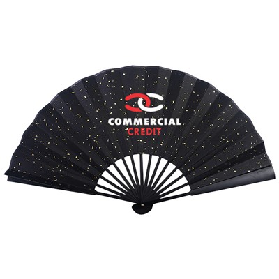 Picture of 13-INCH SANDALWOOD-RIBS SILK FOLDING FAN-15 RIBS