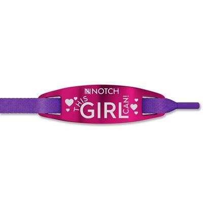 Picture of NOTCH® LACE TAG MADE FROM ALUMINIUM in Vibrant Anodised Hot Pink Colour