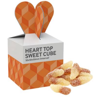 Picture of HEART TOP SWEETS CUBE - CHOCOLATE BEANS - 40G