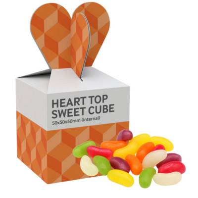 Picture of HEART TOP SWEETS CUBE - JELLY BEANS - 40G