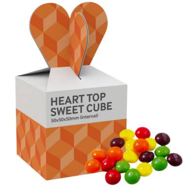 Picture of HEART TOP SWEETS CUBE - SKITTLES - 40G