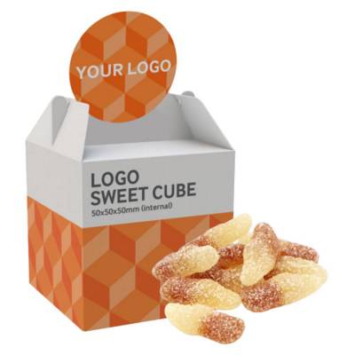 Picture of LOGO TOP SWEETS CUBE - FIZZY COLA BOTTLES - 40G