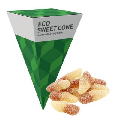 Picture of MAXI ECO SWEETS CONE PYRAMID - FIZZY COLA BOTTLES - 60G.