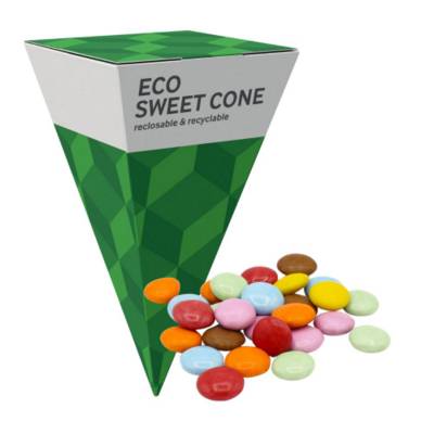 Picture of MAXI ECO SWEETS CONE PYRAMID - CHOCOLATE BEANS - 60G