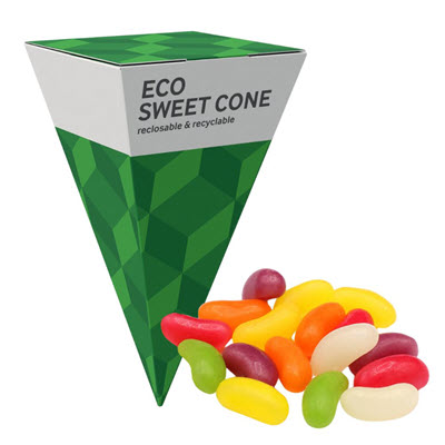 Picture of MAXI ECO SWEETS CONE PYRAMID - JELLY BEANS - 60G.