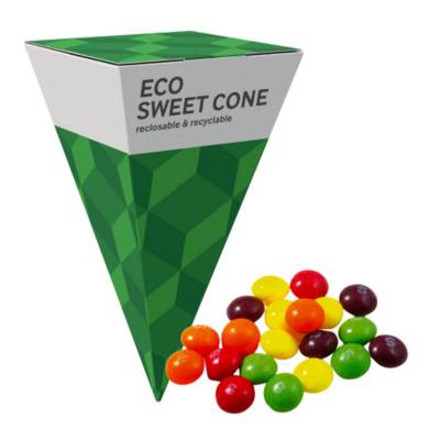 Picture of MAXI ECO SWEETS CONE PYRAMID - SKITTLES - 60G