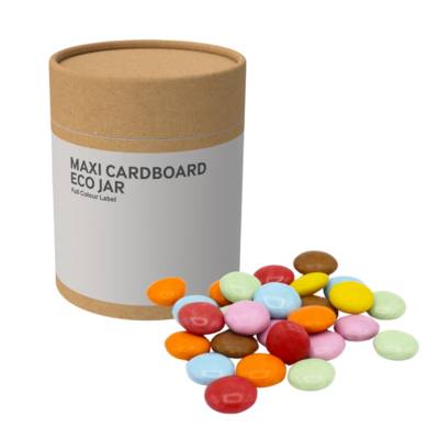 Picture of MAXI ECO SWEETS JAR - CARDBOARD CARD TUBE - CHOCOLATE BEANS - 60G