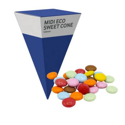 Picture of MIDI ECO SWEETS CONE PYRAMID - CHOCOLATE BEANS - 40G