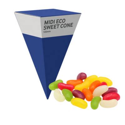 Picture of MIDI ECO SWEETS CONE PYRAMID - JELLY BEANS - 40G.