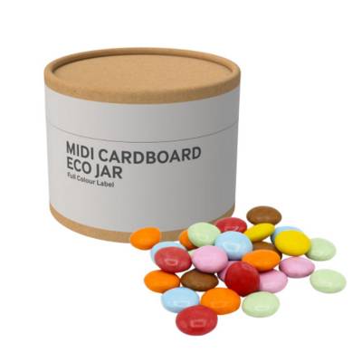 Picture of MIDI ECO SWEETS JAR - CARDBOARD CARD TUBE - CHOCOLATE BEANS - 40G