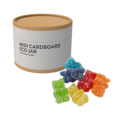 Picture of MIDI ECO SWEETS JAR - CARDBOARD CARD TUBE - FIZZY VEGAN BEARS - 40G