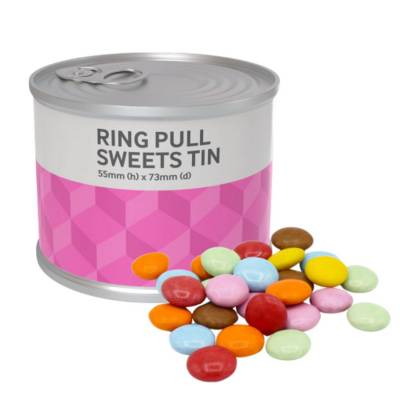 Picture of RING PULL SWEETS TIN - CHOCOLATE BEANS - 50G.