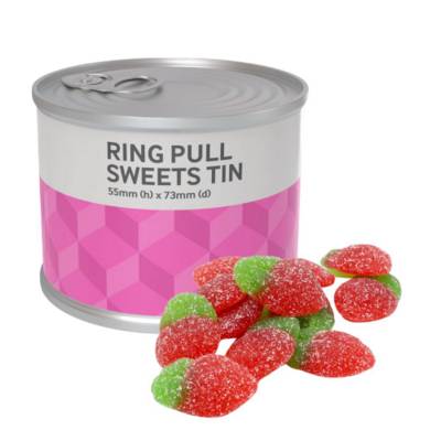 Picture of RING PULL SWEETS TIN - FIZZY STRAWBERRIES - 50G