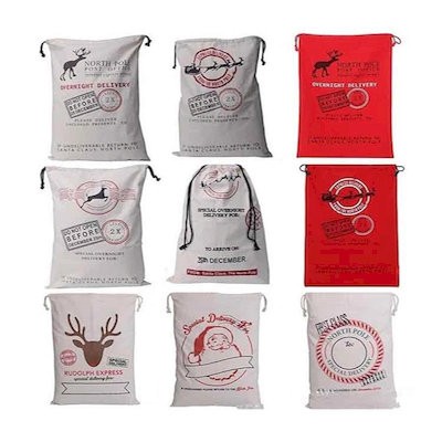 Picture of CHRISTMAS CANVAS DRAWSTRING BAG
