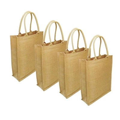 Picture of BURLAP & JUTE TOTE BAG with Cotton Webbed Handles