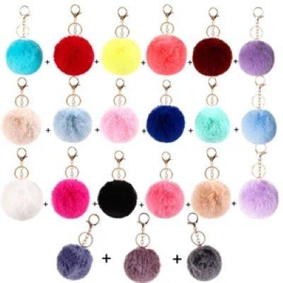 Picture of POM FUR BALL KEYRING CHAIN FLUFFY ACCESSORIES