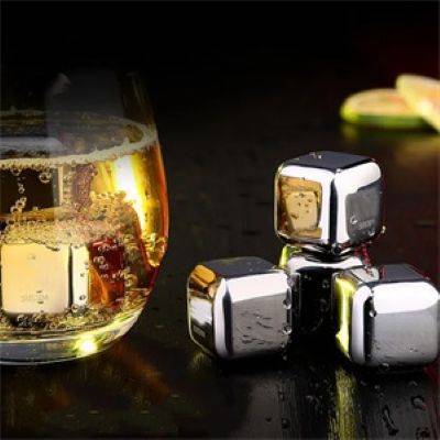 Picture of REUSABLE STAINLESS STEEL METAL ICE CUBES FOR WHISKEY