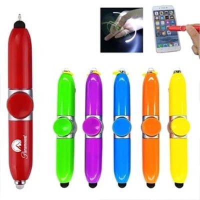 Picture of LED TORCH STYLUS SPINNING BALL PEN 