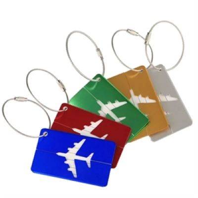 Picture of DURABLE AEROPLANE ALUMINIUM LUGGAGE TAG.