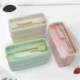 Picture of THREE LAYERS OUTDOOR PICNIC WHEAT PLASTIC BENTO BOX