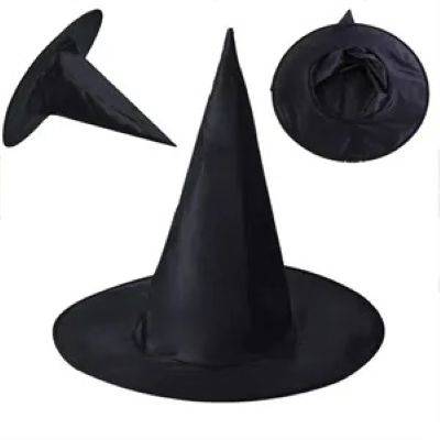 Picture of BLACK HALLOWEEN WITCH HAT PARTY CAP.