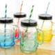 Picture of PLASTIC MASON JAR CUP with Straw & Handle