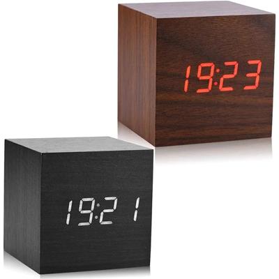Picture of WOOD CUBE DIGITAL ALARM CLOCK