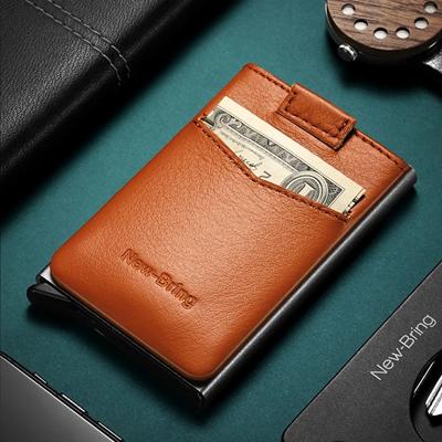 Picture of LEATHER LINING RFID BLOCKING CREDIT CARD HOLDER