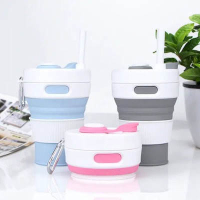Picture of COLLAPSIBLE TRAVEL CUP SILICON FOLDING BOTTLE with Lids