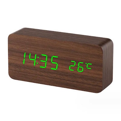 Picture of WOOD ALARM CLOCK with Temperature Display