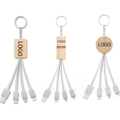Picture of BAMBOO 2-IN-1 CHARGER BUDDY KEYRING CHAIN