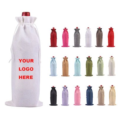 Picture of BURLAP WINE BAG