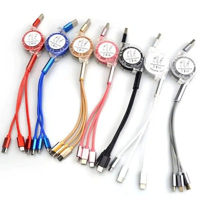 Picture of MICRO USB CHARGER CABLE 3-IN-1 MULTI RETRACTABLE LIGHTNING