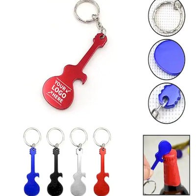 Picture of GUITAR SHAPE BOTTLE OPENER with Keyring Chain