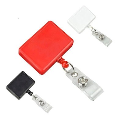 Picture of RECTANGULAR BADGE REEL with Clear Transparent Vinyl Strap