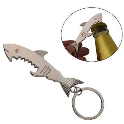 Picture of FISH METAL SHARK BOTTLE OPENER KEYRING CHAIN