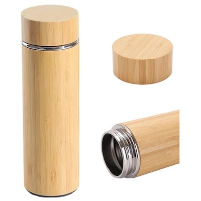 Picture of 16OZ PREMIUM BAMBOO THERMOS with Tea Infuser & Strainer