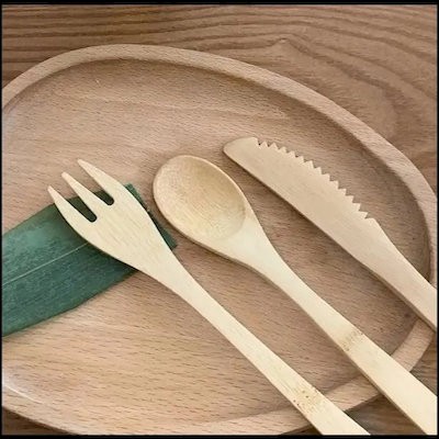 Picture of REUSABLE BAMBOO FLATWARE KIT