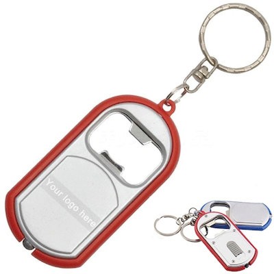 Picture of CUSTOM IMPRINTED LED LIGHT KEYRING CHAIN with Bottle Opener
