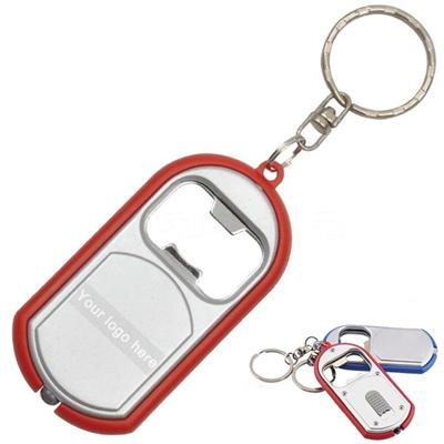 Picture of CUSTOM IMPRINTED LED LIGHT KEYRING CHAIN with Bottle Opener