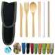 Picture of BAMBOO TRAVEL UTENSIL SET with Carabiner