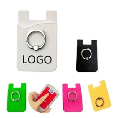 Picture of SILICON CELLPHONE WALLET with Zinc Alloy Ring.
