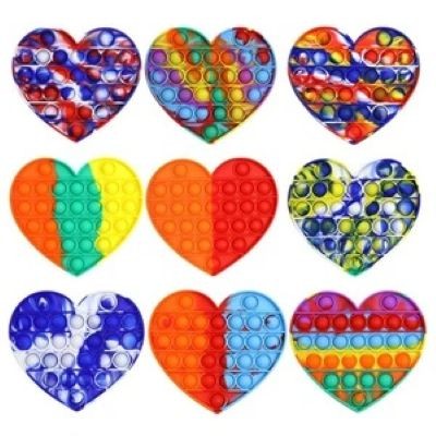 Picture of CAMOUFLAGE HEART SHAPE PUSH POP BUBBLE FIDGET TOY