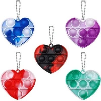 Picture of FIDGET POPPER HEART SHAPE TOY W & KEYRING CHAIN
