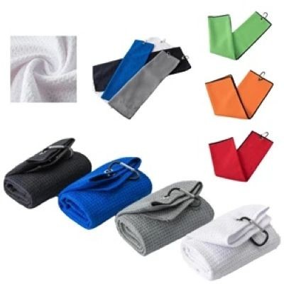 Picture of PREMIUM MICROFIBRE FABRIC GOLF TOWEL with Carabiner Clip